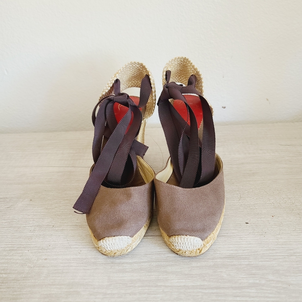 Christian Louboutin Brigitte Canvas Espadrilles Size 7 - Picture 2 of 6